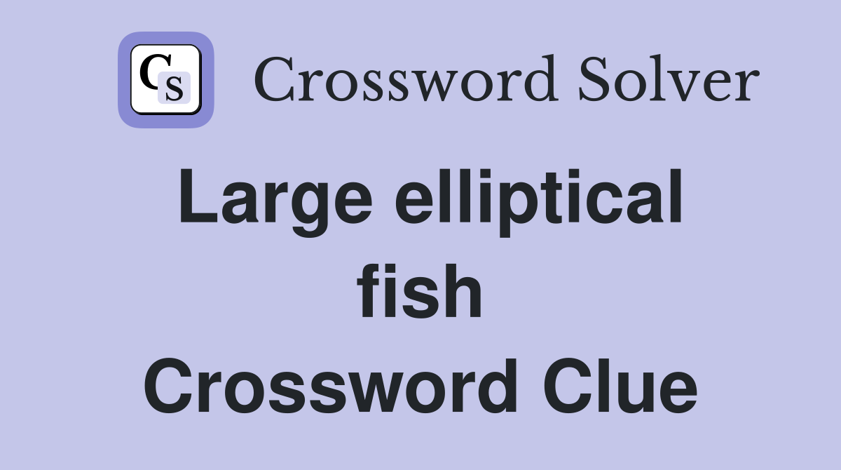 Large elliptical fish Crossword Clue
