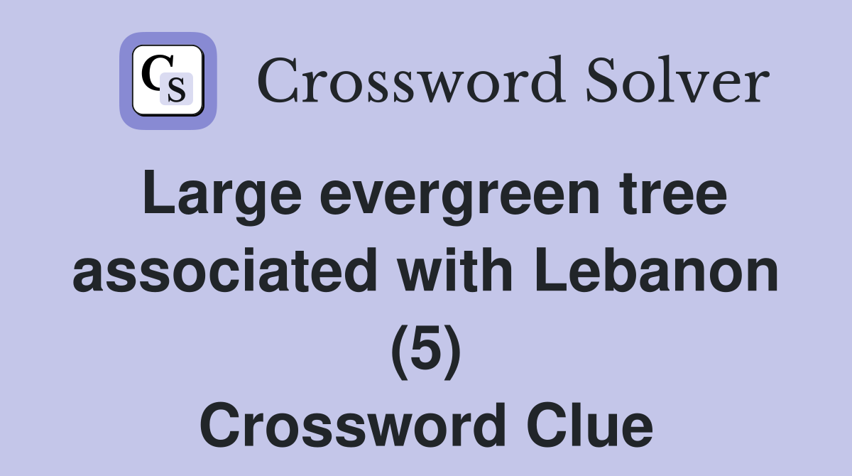 Large evergreen tree associated with Lebanon (5) Crossword Clue