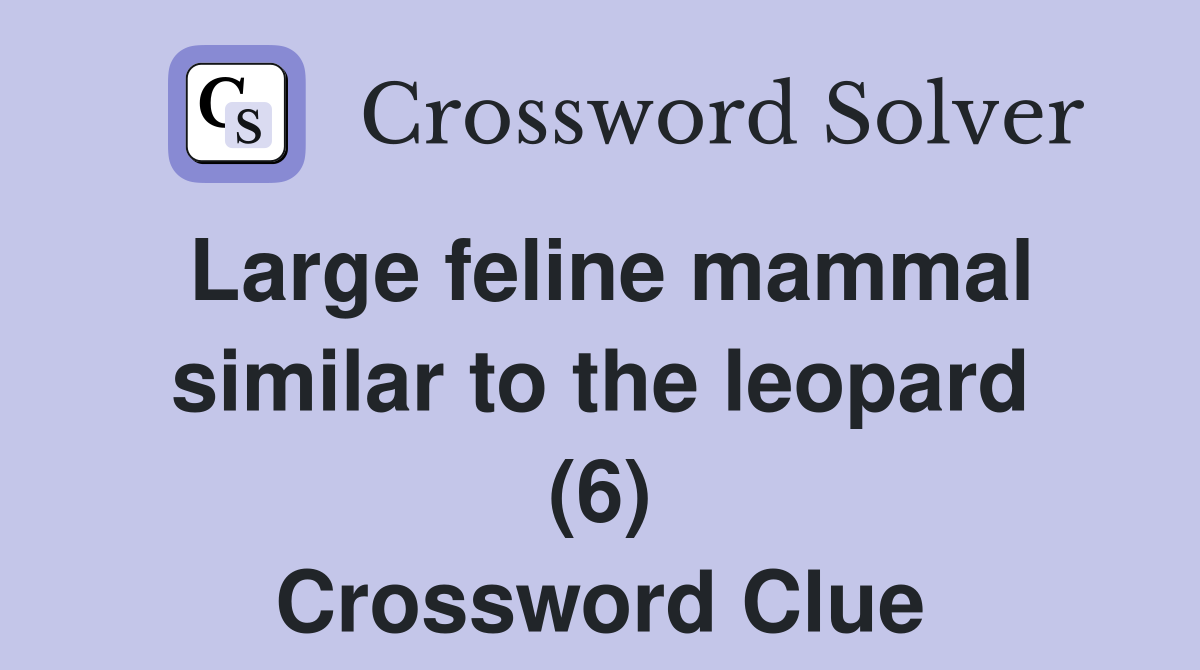 Large feline mammal similar to the leopard (6) Crossword Clue