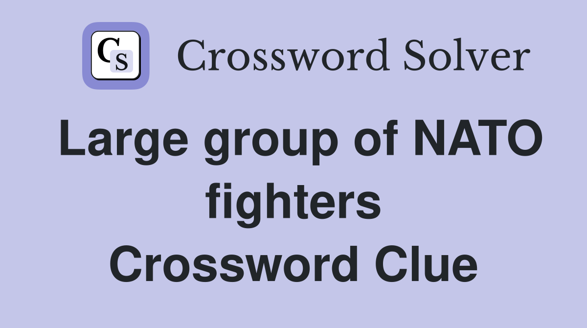 Large group of NATO fighters Crossword Clue