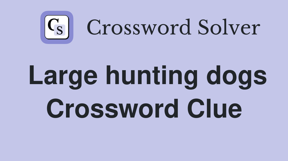Large hunting dogs Crossword Clue
