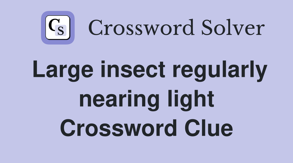 Large insect regularly nearing light Crossword Clue