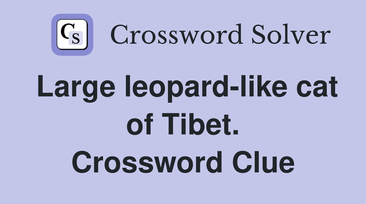 Large leopard-like cat of Tibet. Crossword Clue