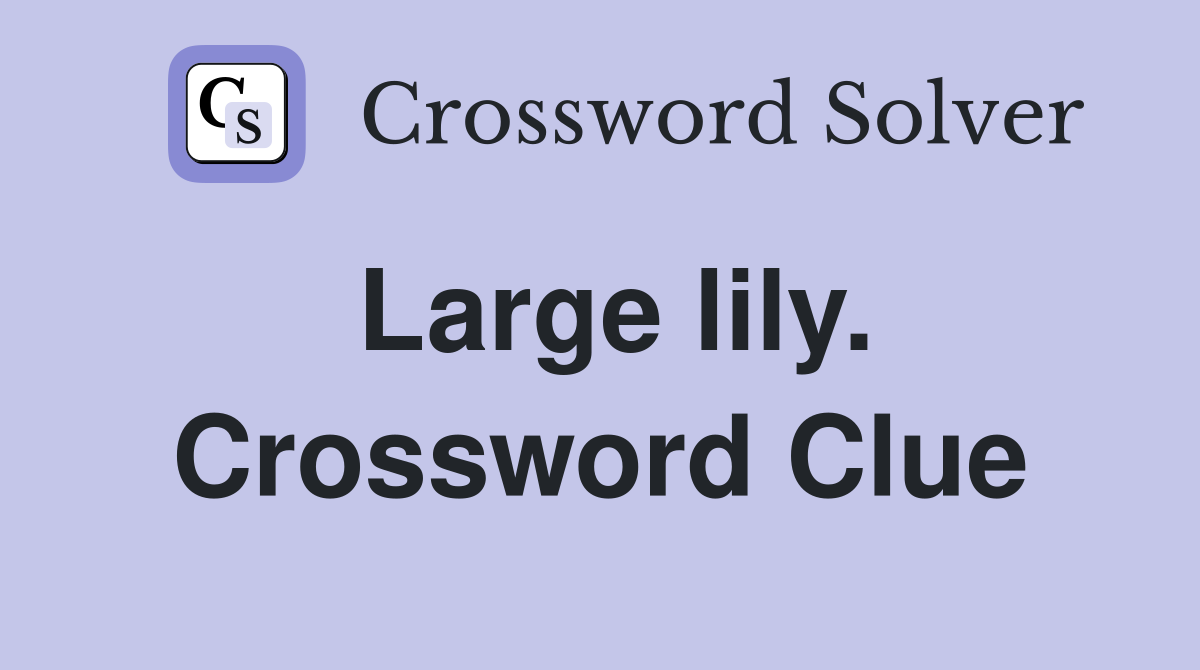 Large lily. Crossword Clue