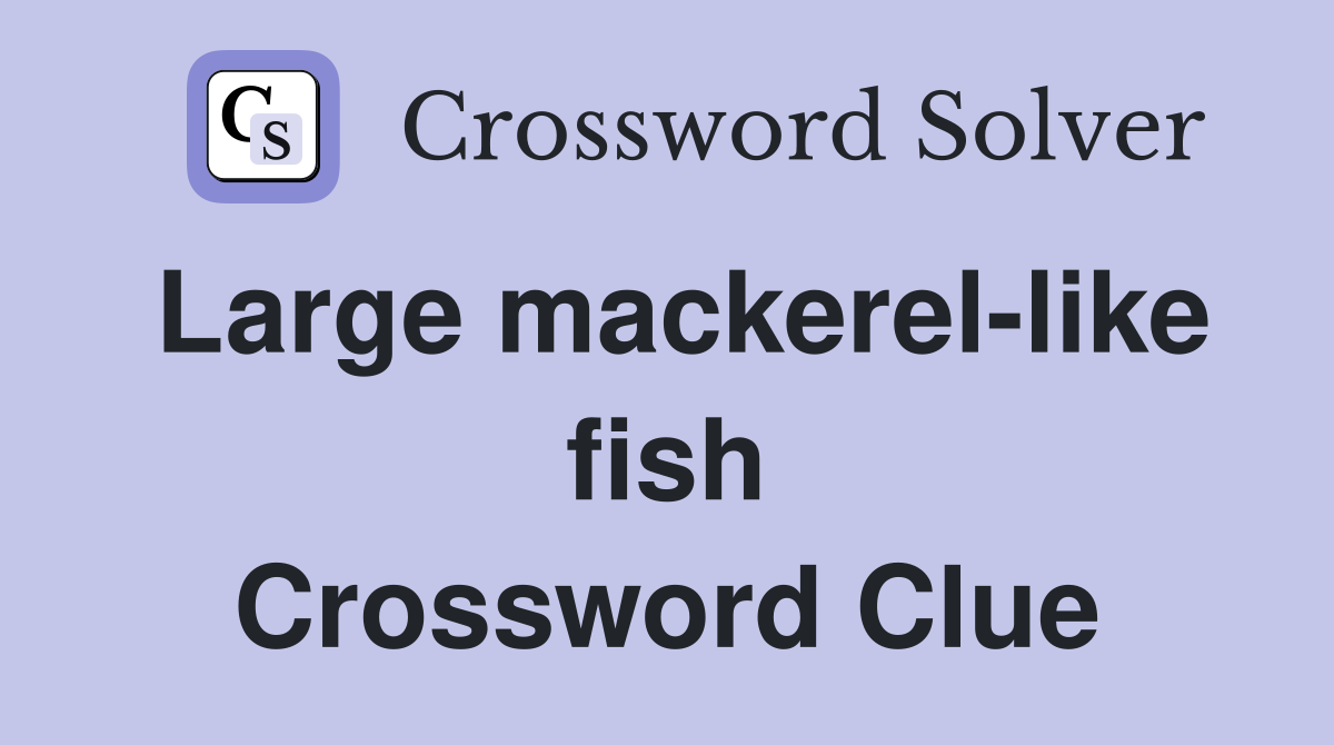 Large mackerel-like fish Crossword Clue