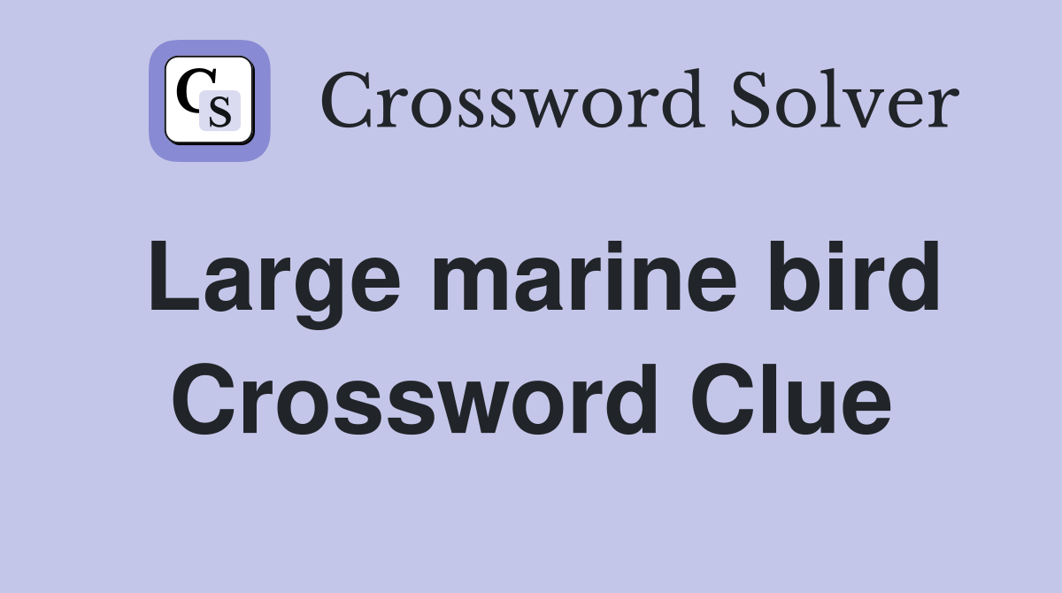 Large marine bird Crossword Clue