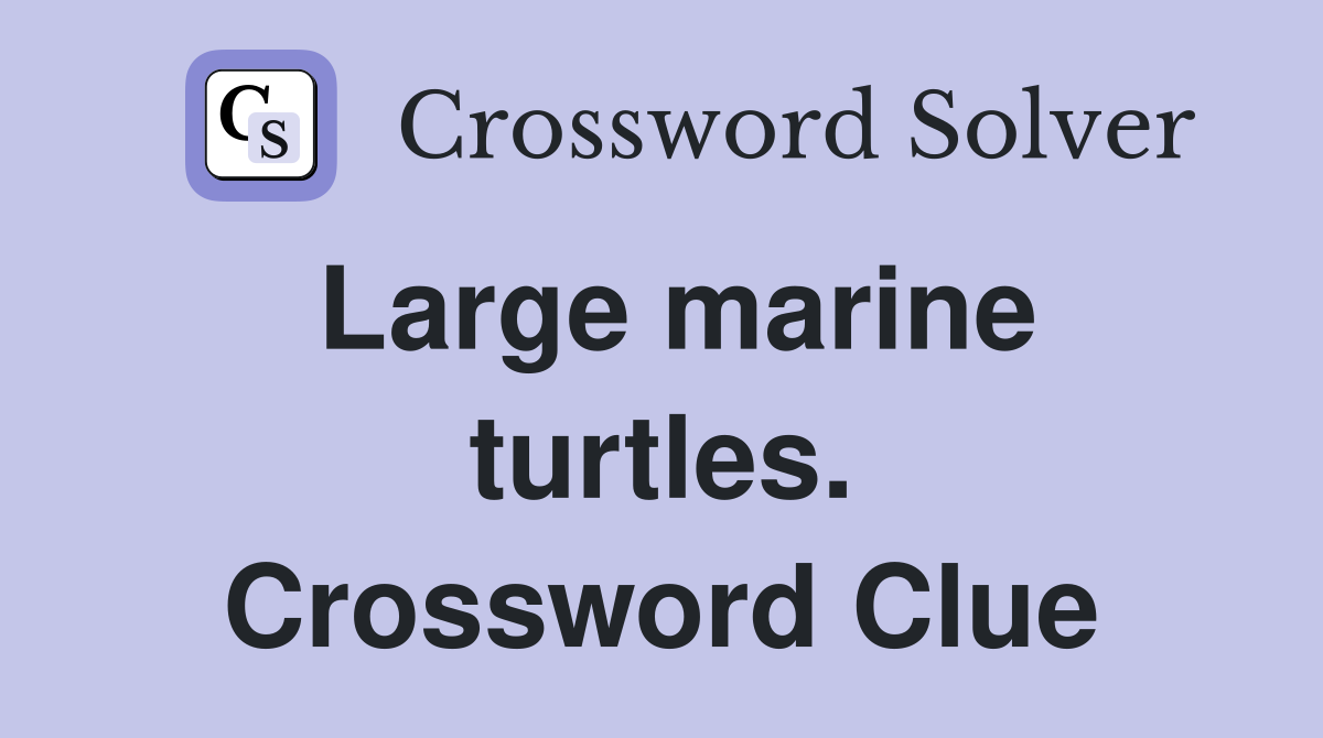 Large marine turtles. Crossword Clue