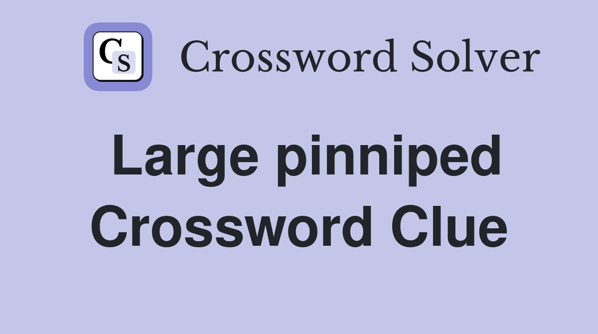 Large pinniped Crossword Clue