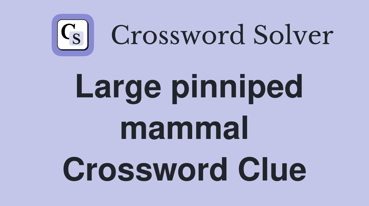 Large pinniped mammal Crossword Clue