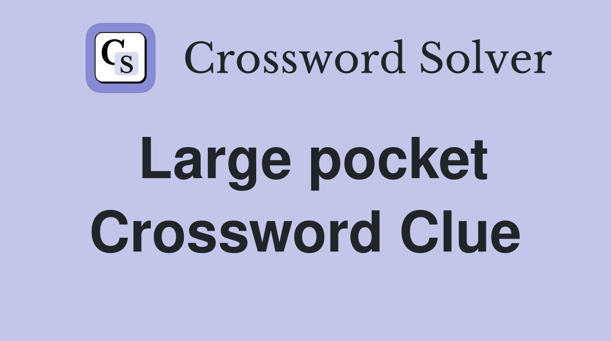 Large pocket Crossword Clue