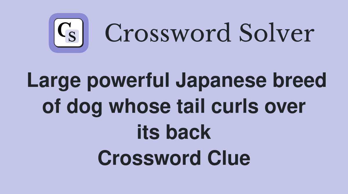 Large powerful Japanese breed of dog whose tail curls over its back Crossword Clue