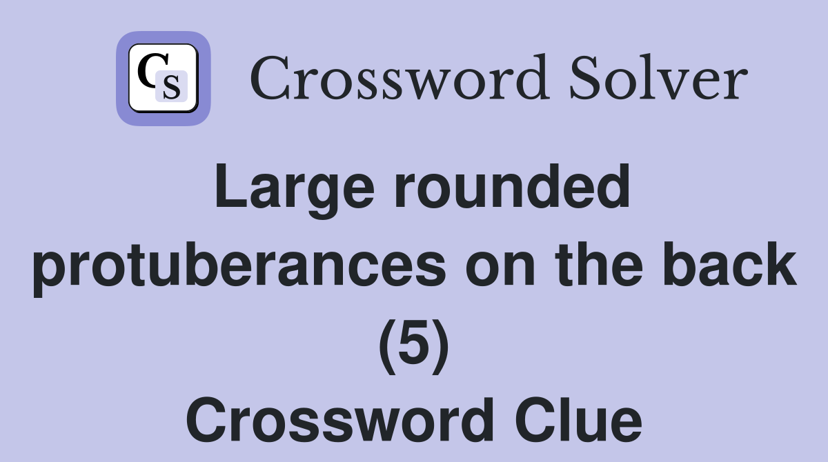 Large rounded protuberances on the back (5) Crossword Clue