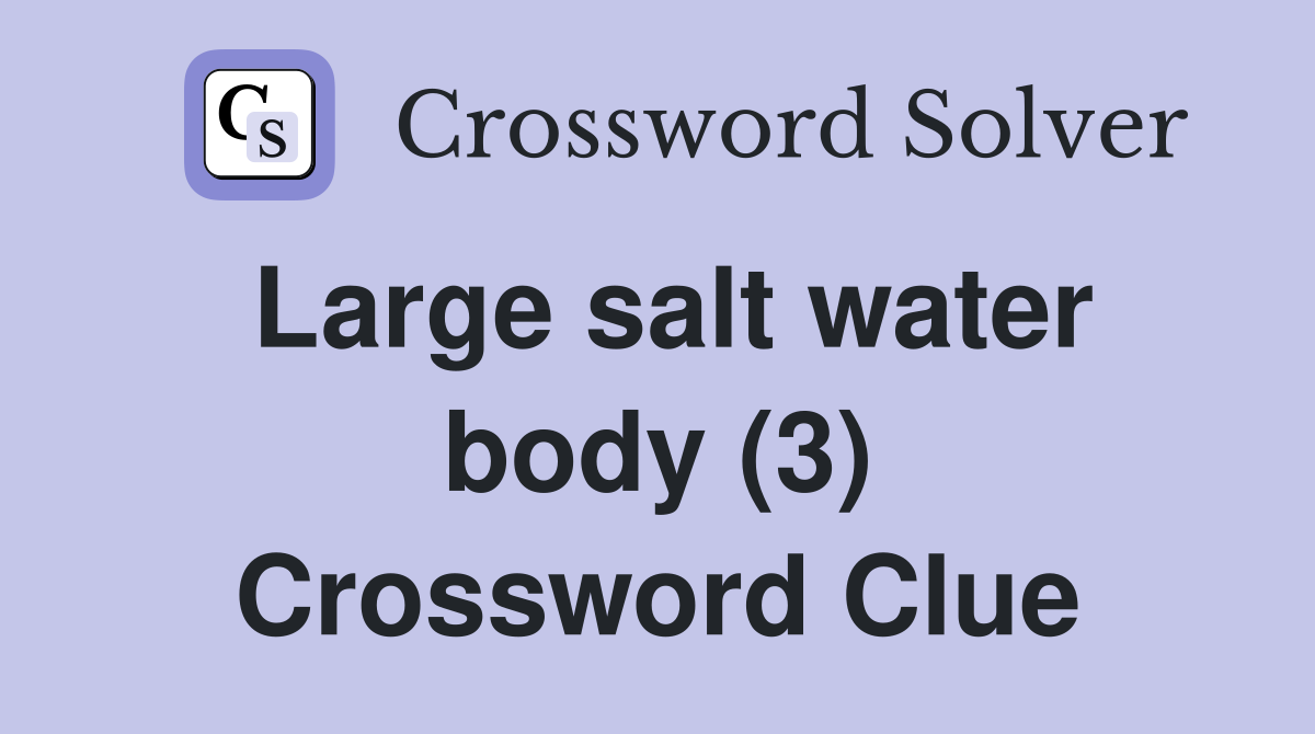 Large salt water body (3) Crossword Clue