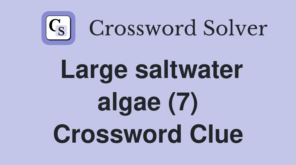 Large saltwater algae (7) Crossword Clue