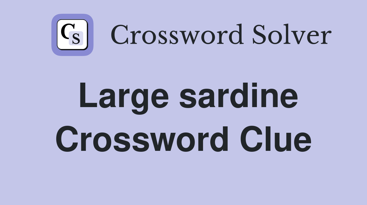 Large sardine Crossword Clue