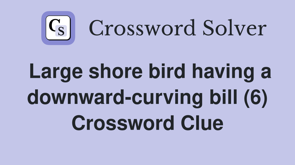 Large shore bird having a downward-curving bill (6) Crossword Clue