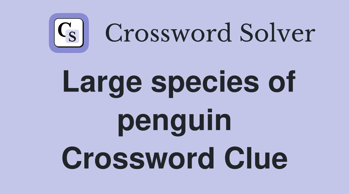 Large species of penguin Crossword Clue