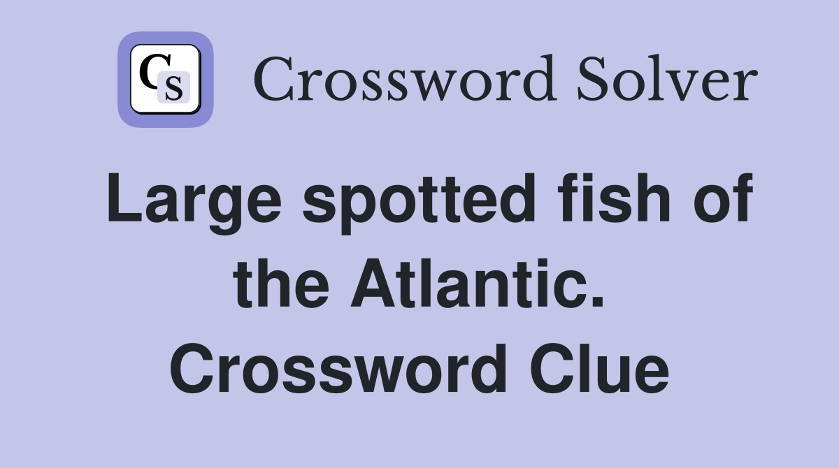 Large spotted fish of the Atlantic. Crossword Clue
