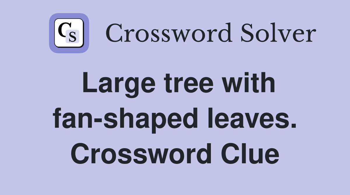 Large tree with fan-shaped leaves. Crossword Clue
