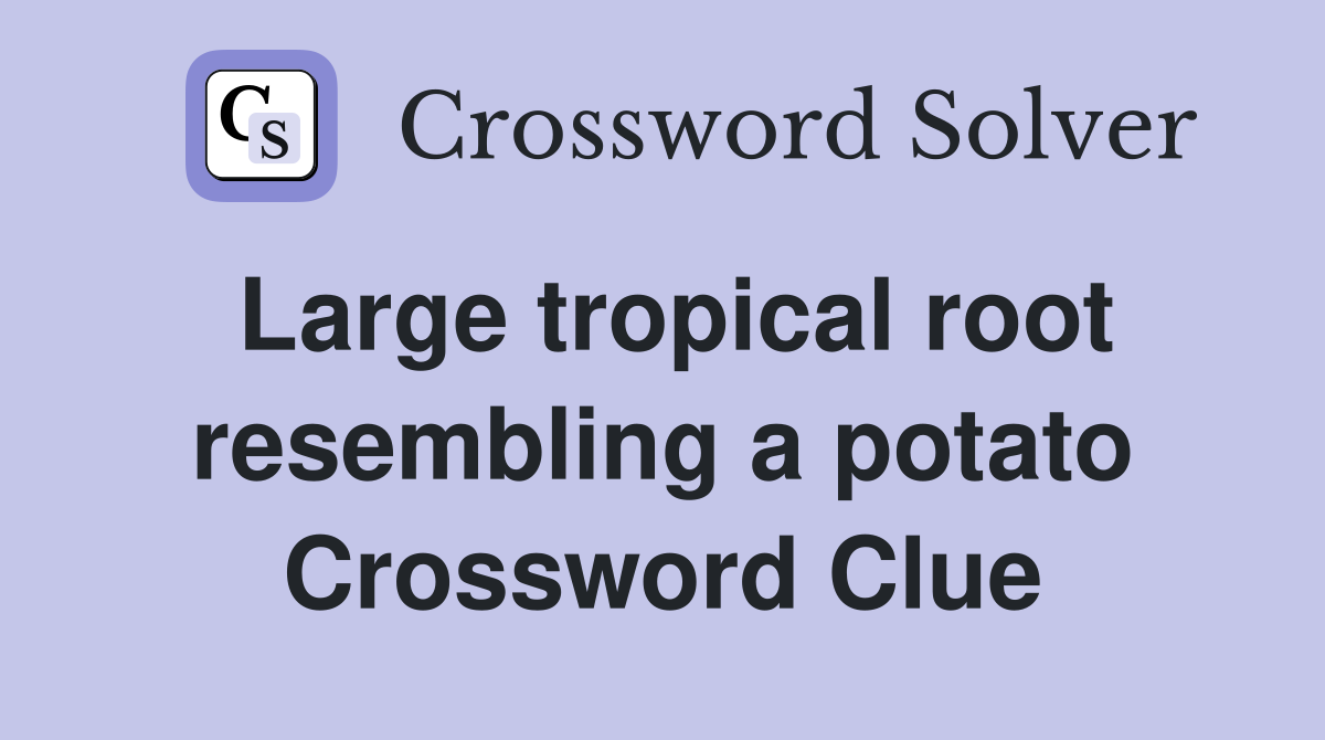 Large tropical root resembling a potato Crossword Clue