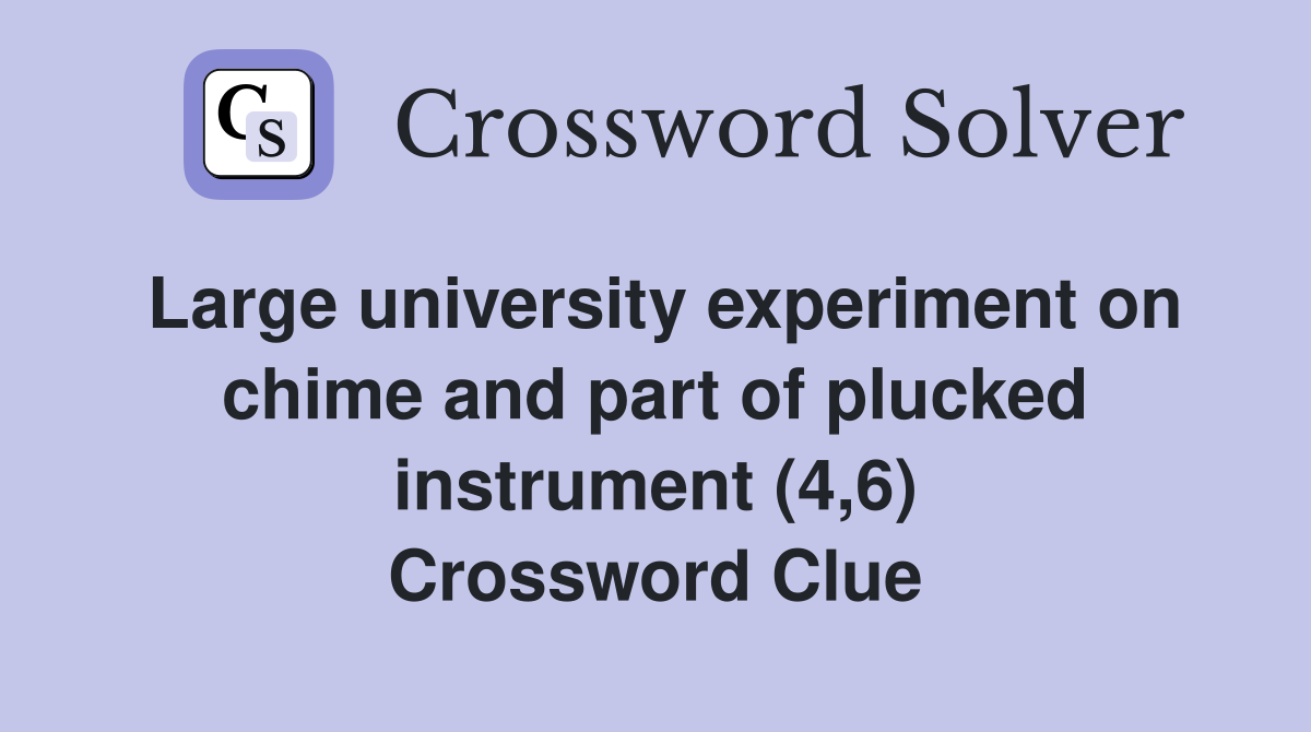 Large university experiment on chime and part of plucked instrument (4