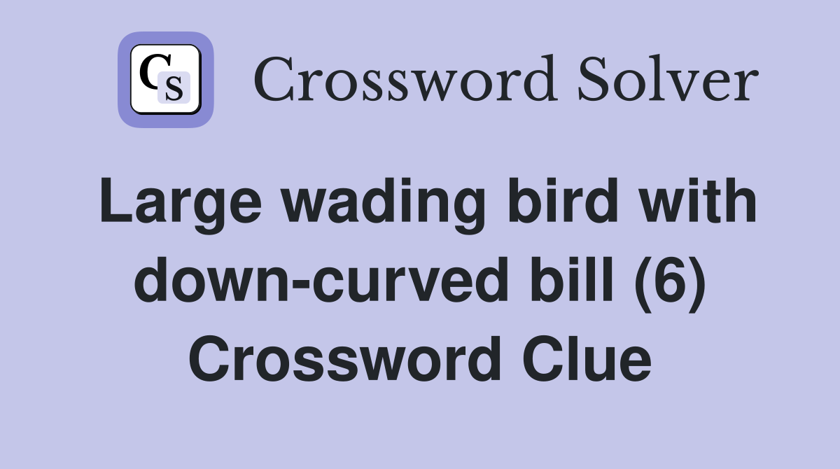 Large wading bird with down-curved bill (6) Crossword Clue