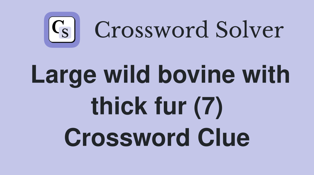 Large wild bovine with thick fur (7) Crossword Clue