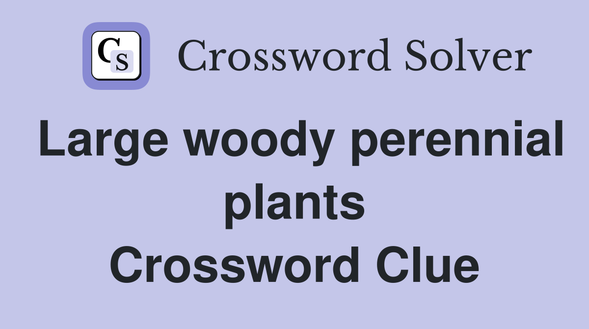 Large woody perennial plants Crossword Clue