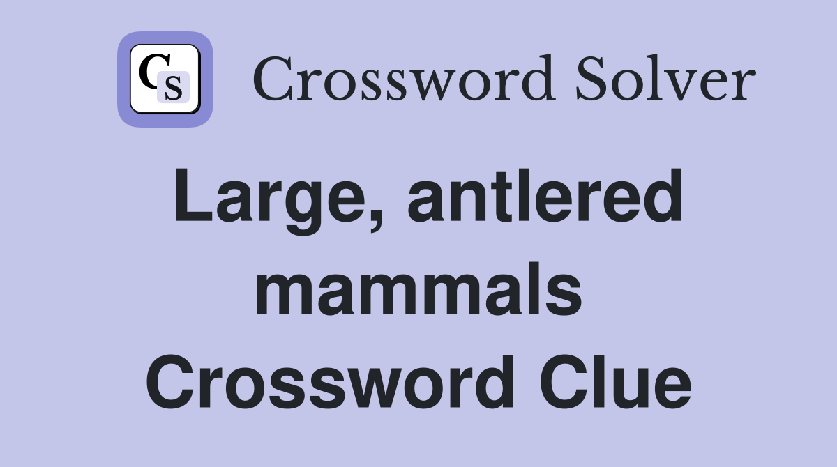 Large, antlered mammals Crossword Clue