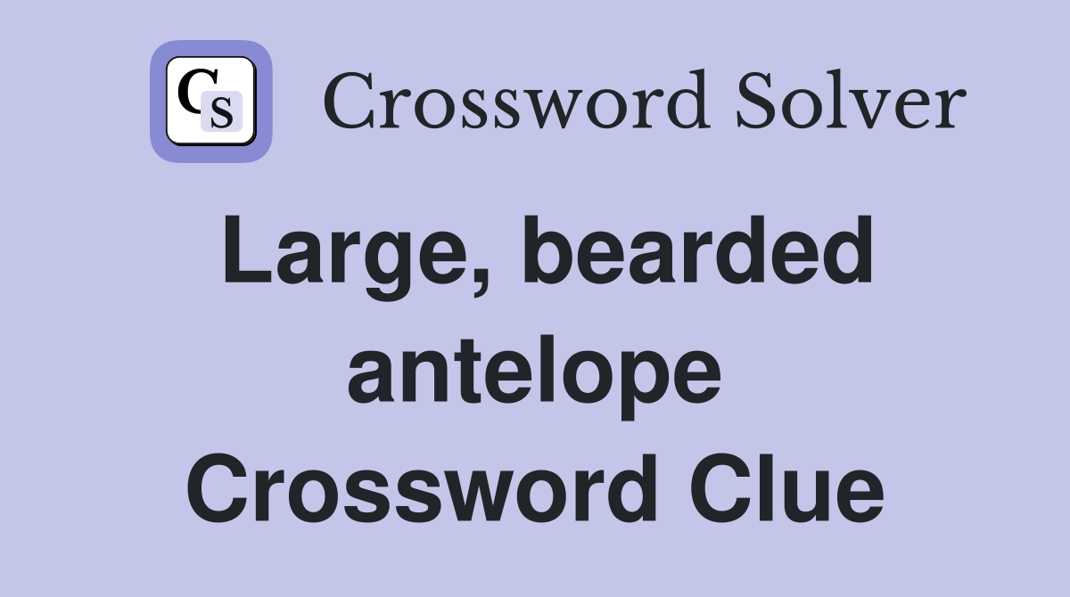 Large, bearded antelope Crossword Clue