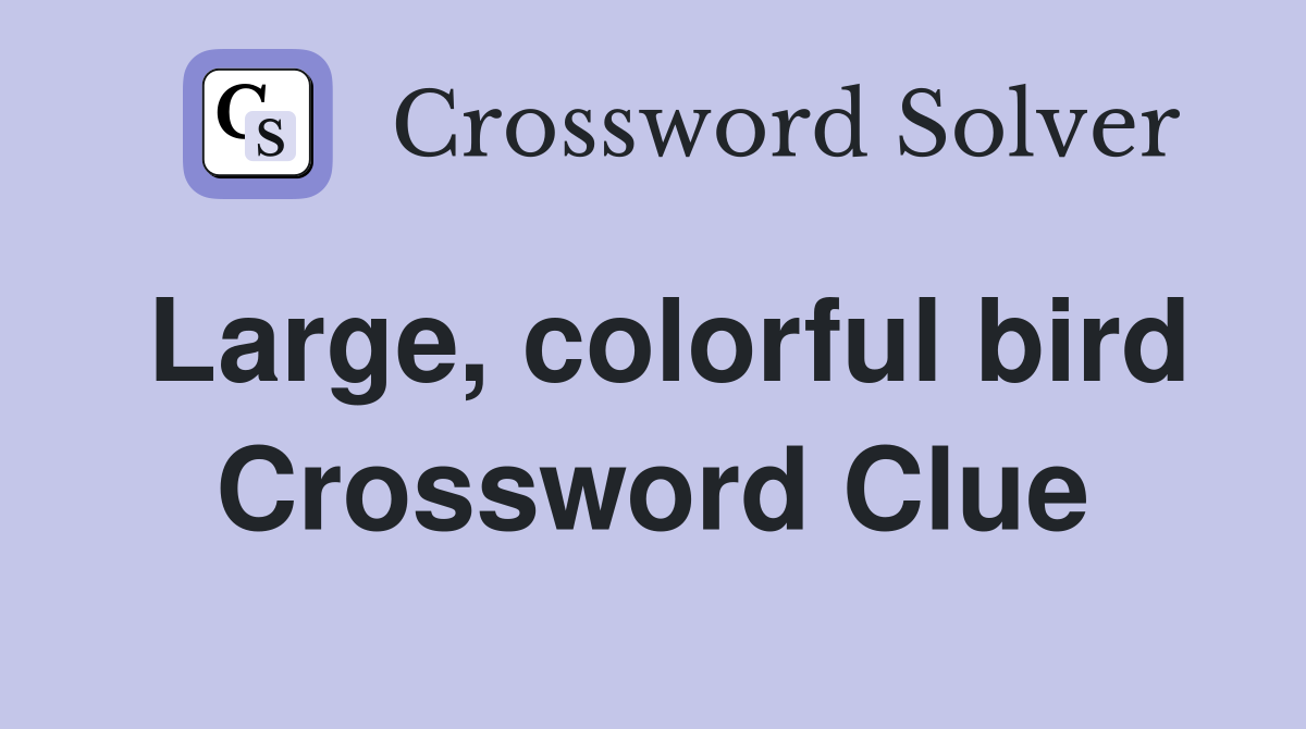 Large, colorful bird Crossword Clue