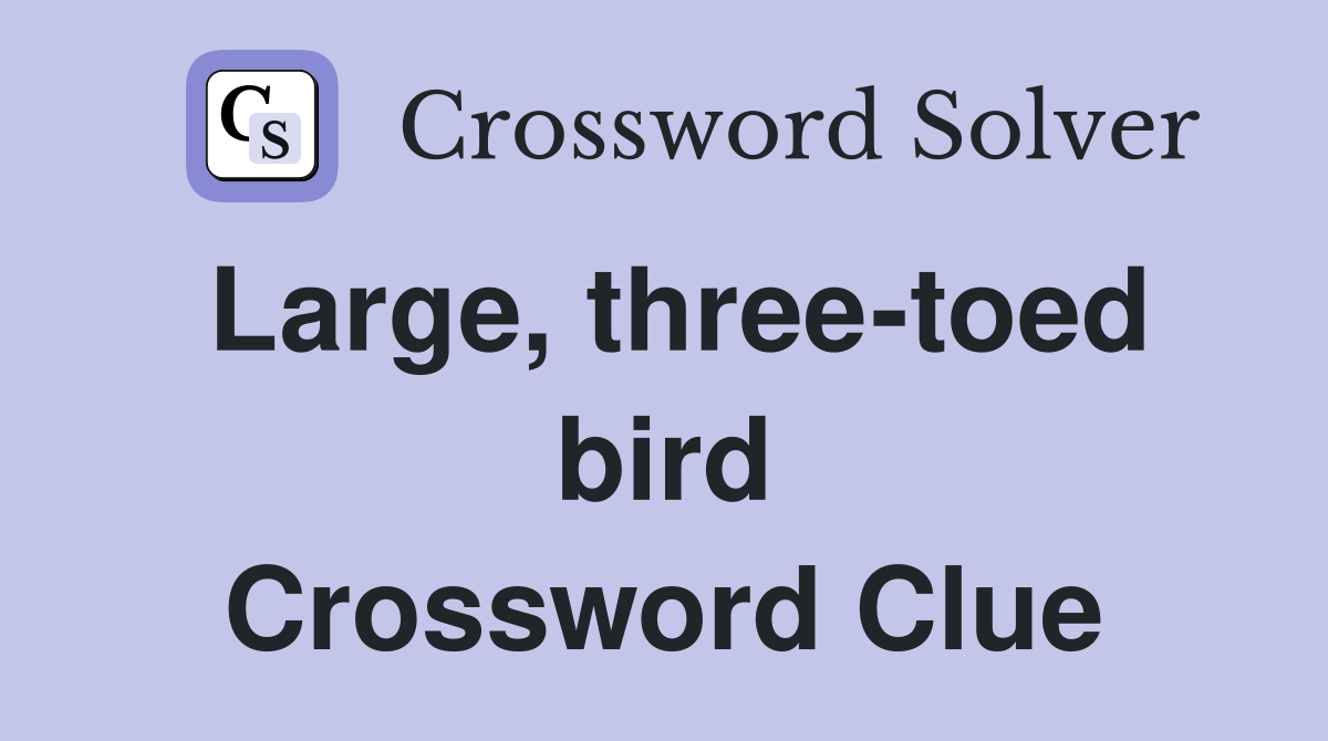 Large, three-toed bird Crossword Clue