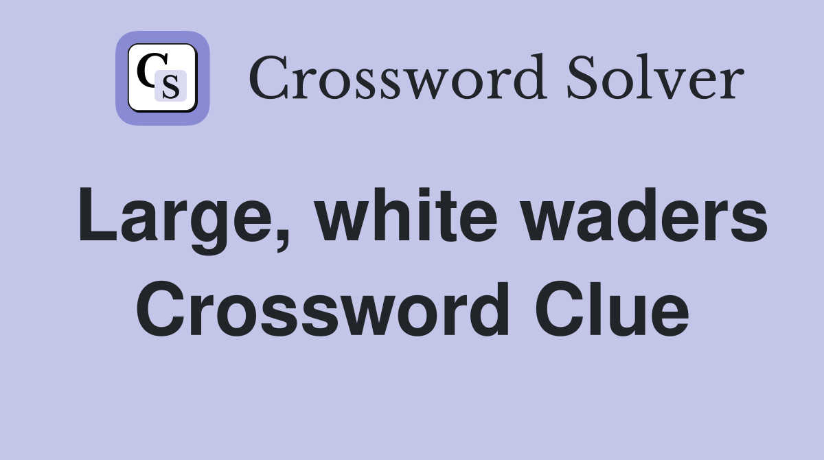 Large, white waders Crossword Clue