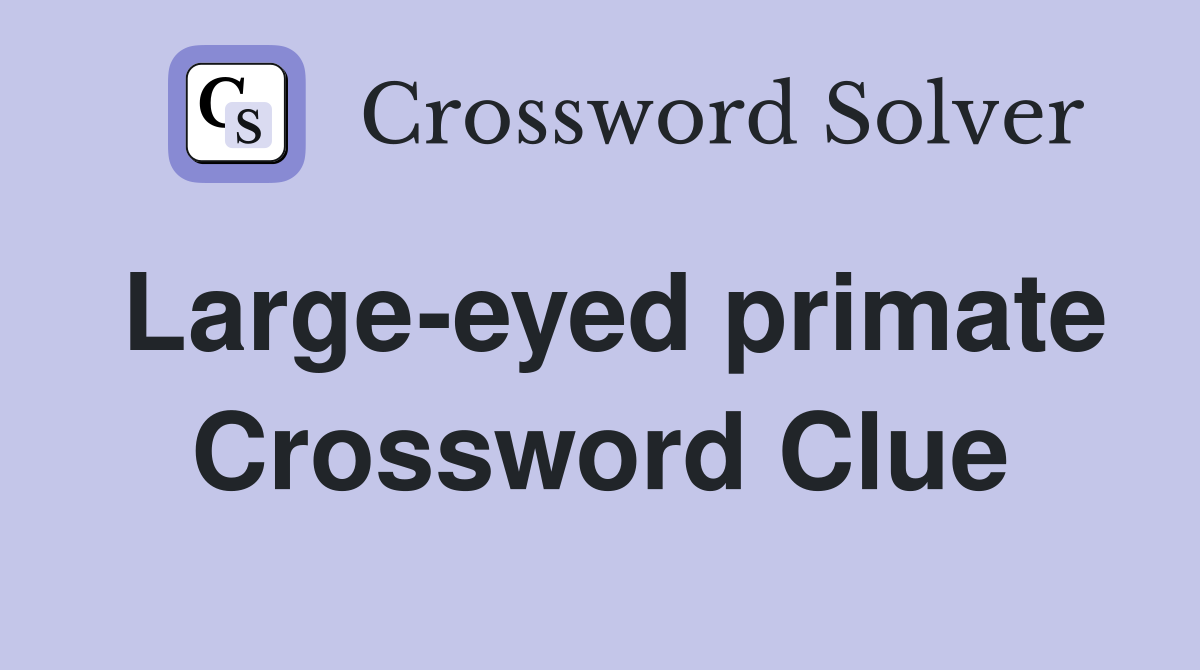 Large-eyed primate Crossword Clue