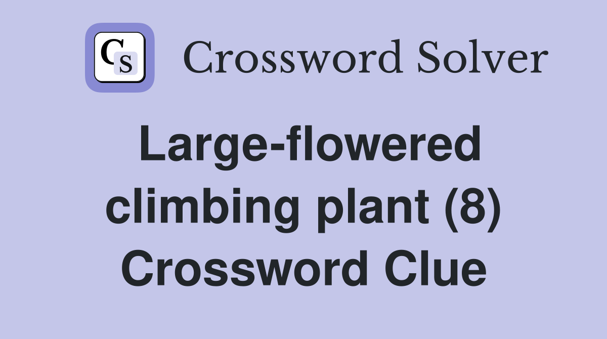 Large-flowered climbing plant (8) Crossword Clue