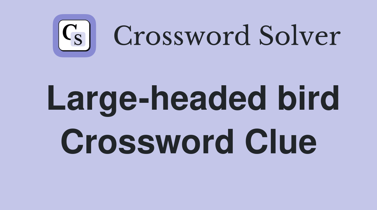 Large-headed bird Crossword Clue