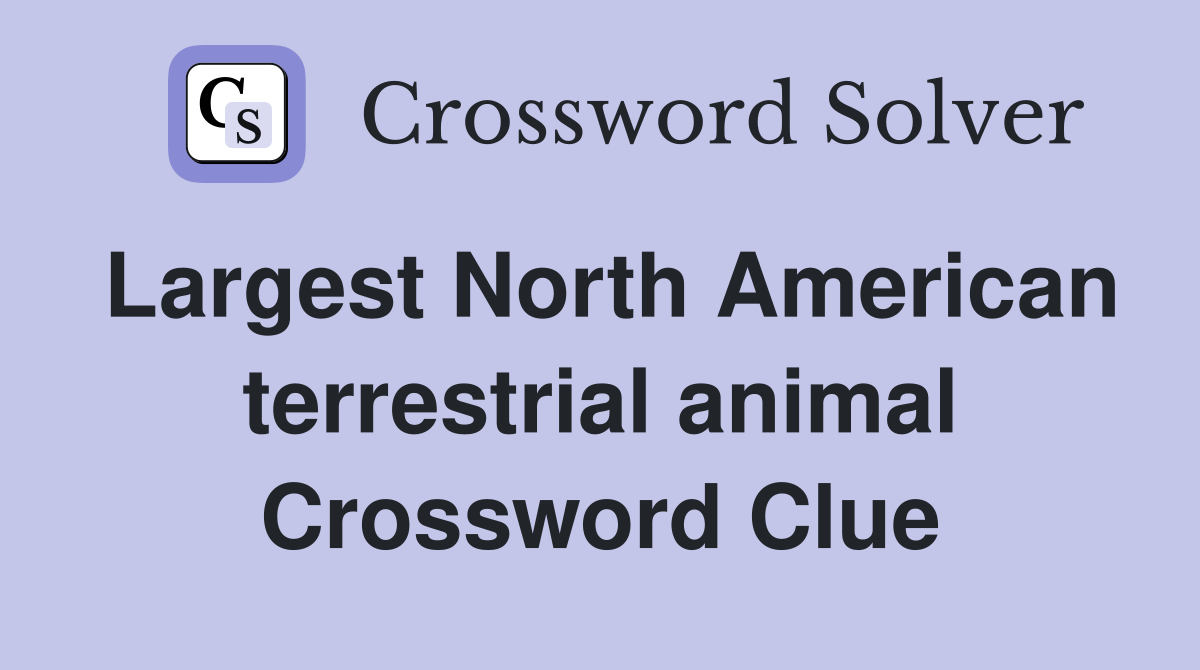 Largest North American terrestrial animal Crossword Clue