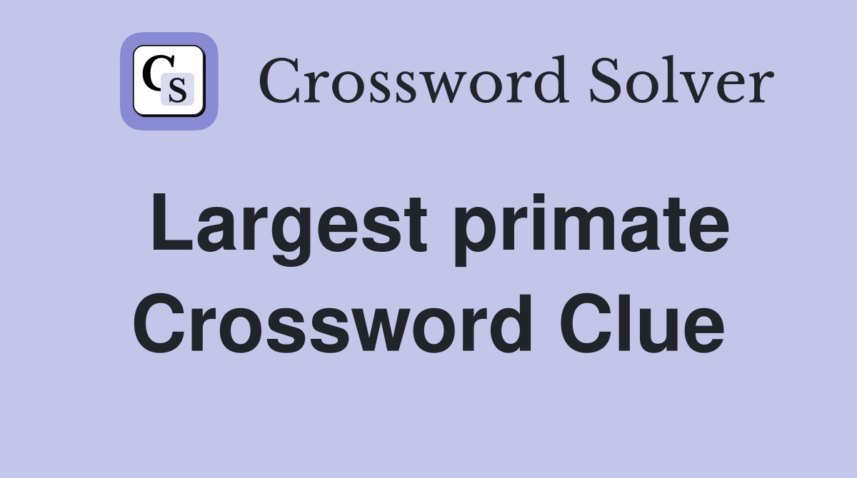 Largest primate Crossword Clue