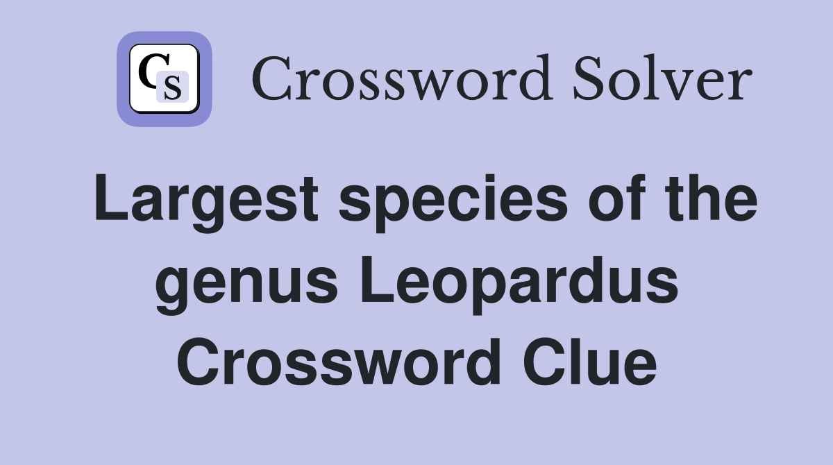 Largest species of the genus Leopardus Crossword Clue
