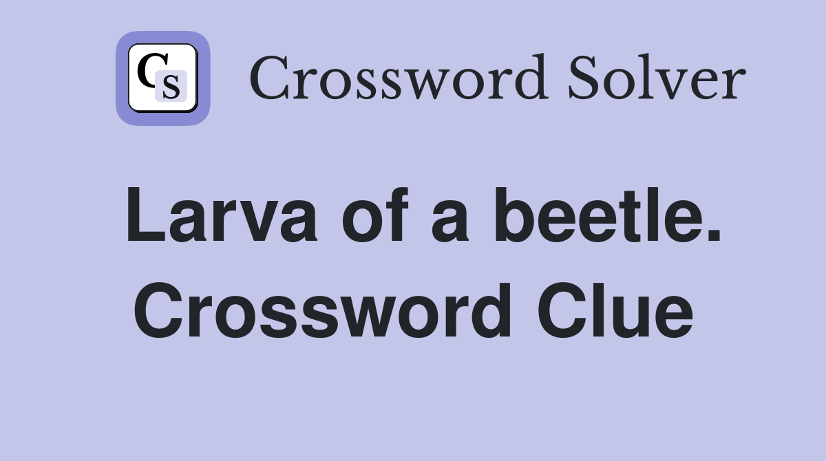 Larva of a beetle. Crossword Clue