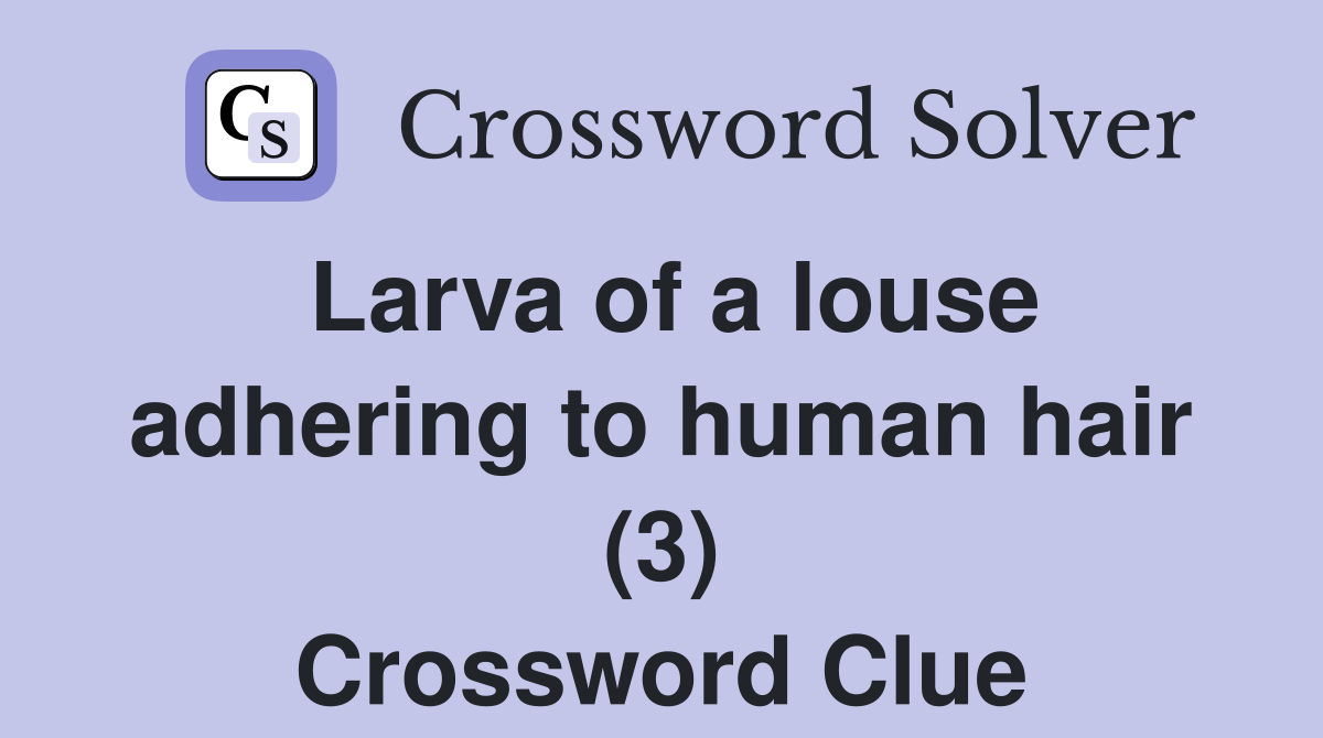 Larva of a louse adhering to human hair (3) Crossword Clue
