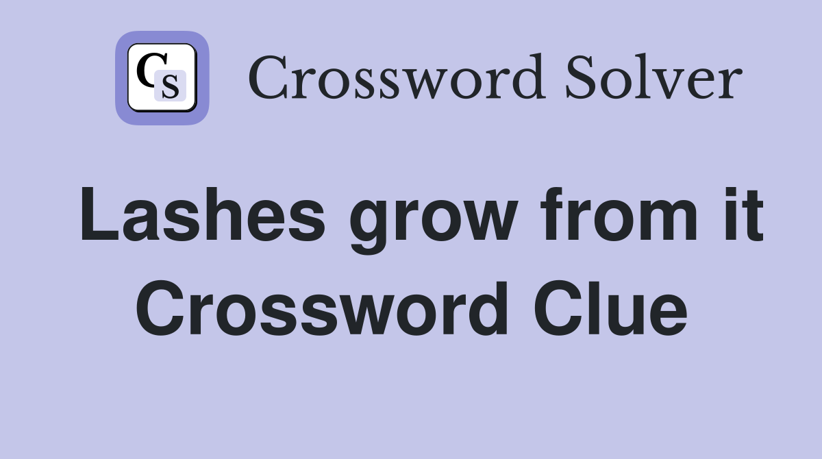 Lashes grow from it Crossword Clue