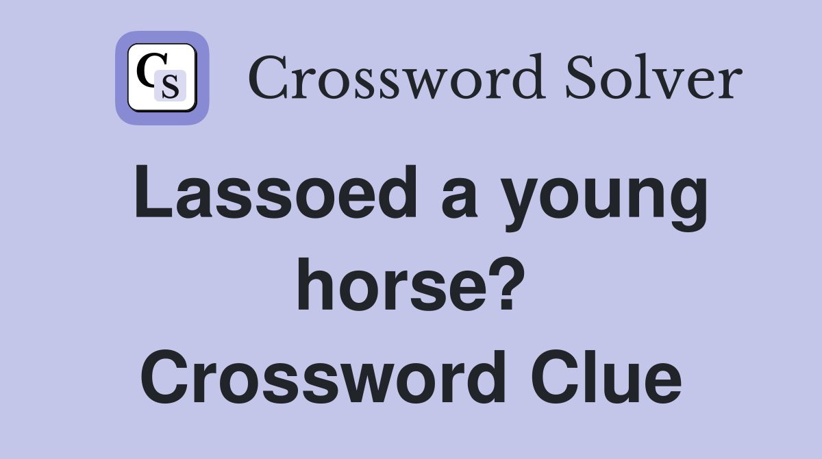 Lassoed a young horse? Crossword Clue