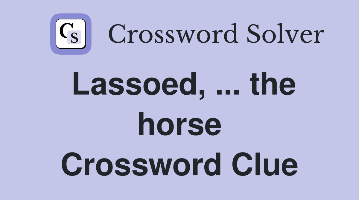 Lassoed, ... the horse Crossword Clue
