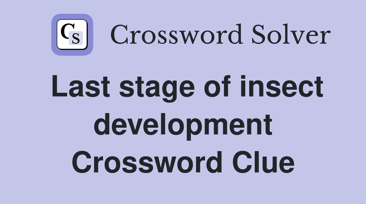 Last stage of insect development Crossword Clue