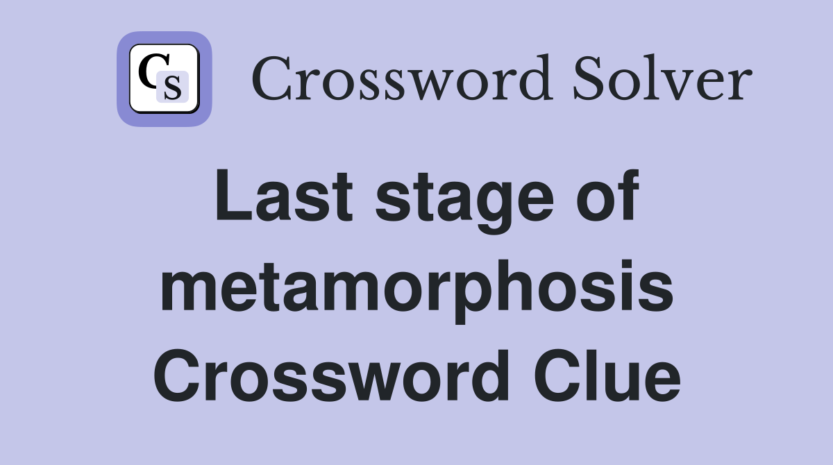 Last stage of metamorphosis Crossword Clue
