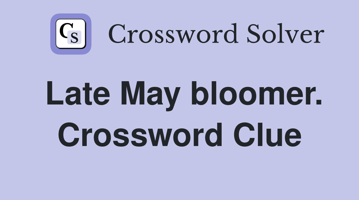 Late May bloomer. Crossword Clue
