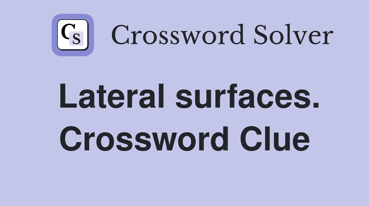 Lateral surfaces. Crossword Clue