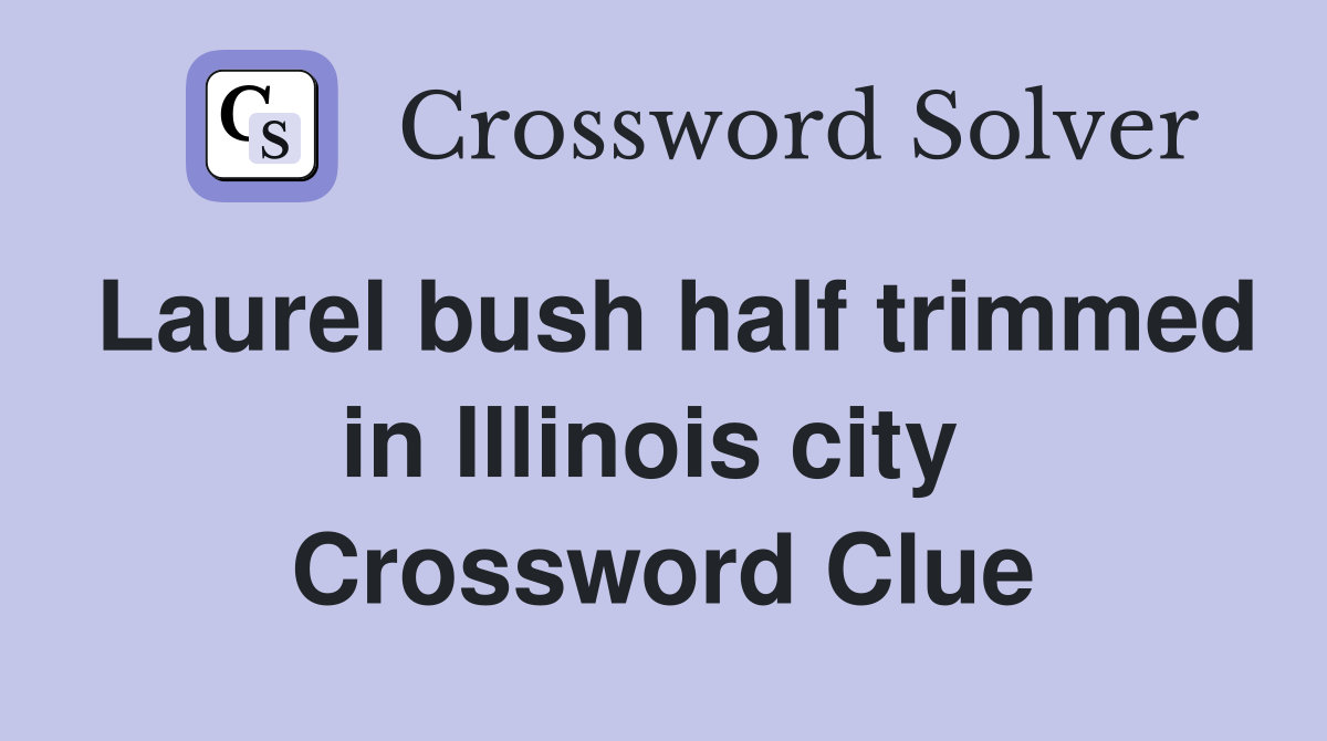 Laurel bush half trimmed in Illinois city  Crossword Clue