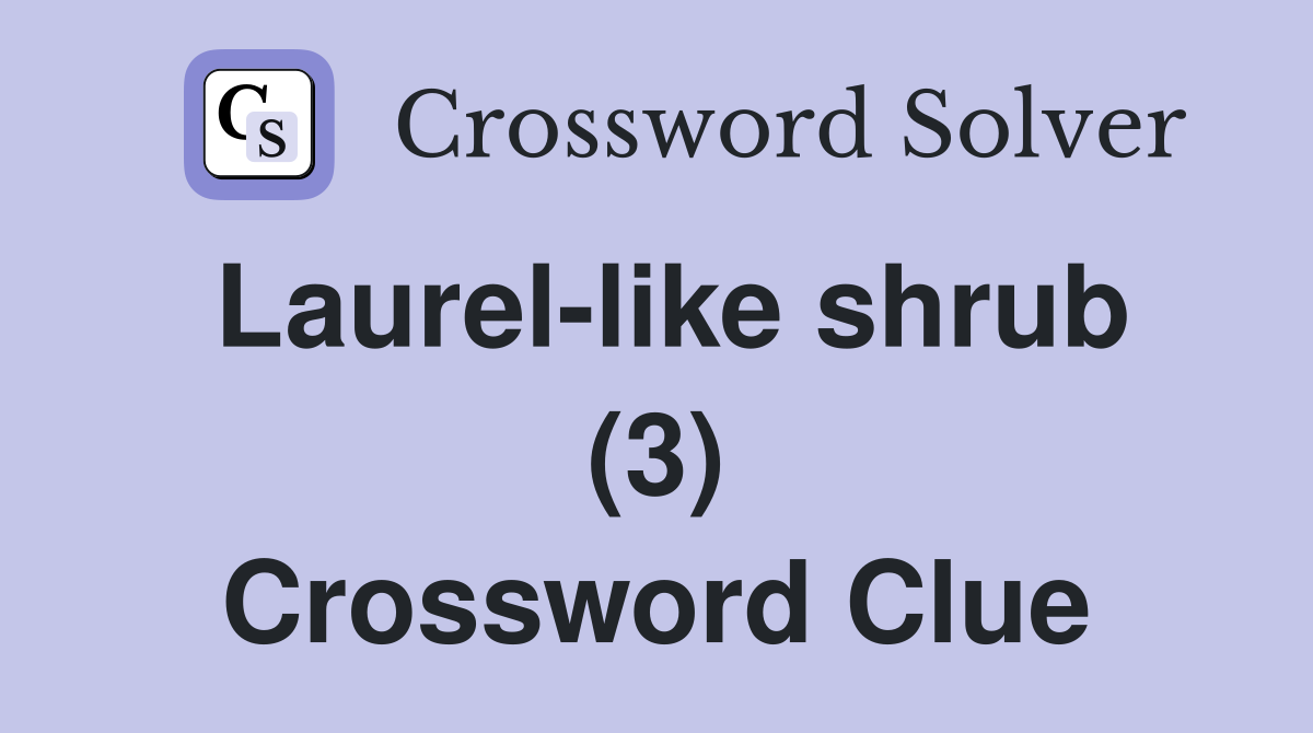 Laurel-like shrub (3) Crossword Clue